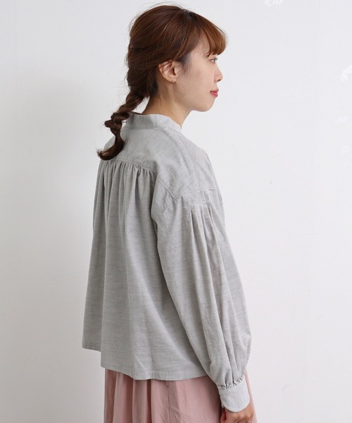 chambre de charme（シャンブルドゥシャーム）の「cdc ミジンコール　BOOKポケットブラウス（シャツ/ブラウス・レディース・ライトグレー/カーキ・FREE）」の5枚目の写真