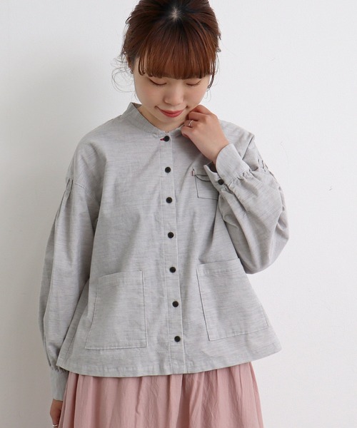 chambre de charme（シャンブルドゥシャーム）の「cdc ミジンコール　BOOKポケットブラウス（シャツ/ブラウス・レディース・ライトグレー/カーキ・FREE）」の11枚目の写真