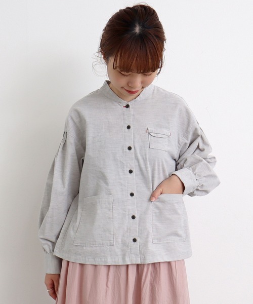 chambre de charme（シャンブルドゥシャーム）の「cdc ミジンコール　BOOKポケットブラウス（シャツ/ブラウス・レディース・ライトグレー/カーキ・FREE）」の9枚目の写真