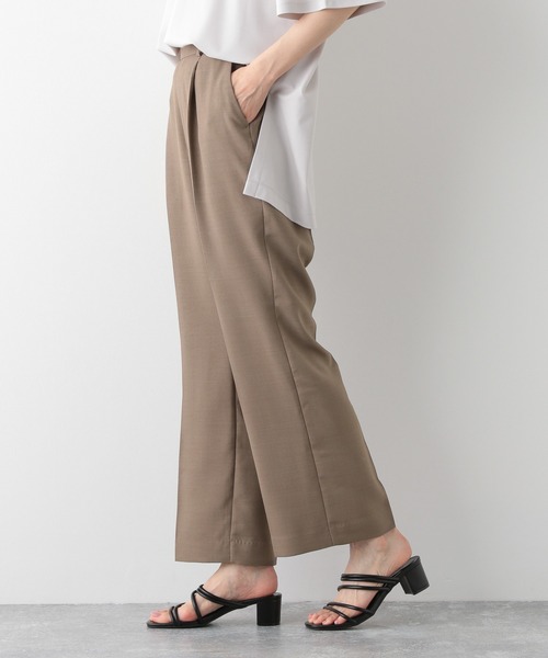 GLOBAL WORK(グローバルワーク)の「リネンライクストレートパンツ/952585(スラックス・レディース・ベージュ/その他/ブラック/アイボリー/グリーン系その他・MEDIUM/LARGE)」の3枚目の写真