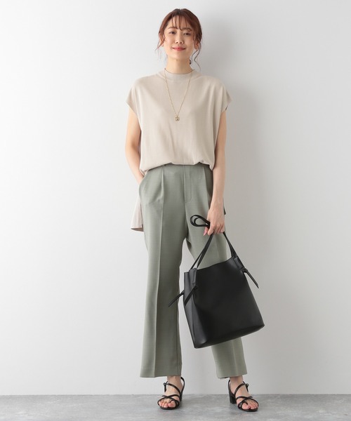 GLOBAL WORK(グローバルワーク)の「リネンライクストレートパンツ/952585(スラックス・レディース・ベージュ/その他/ブラック/アイボリー/グリーン系その他・MEDIUM/LARGE)」の19枚目の写真