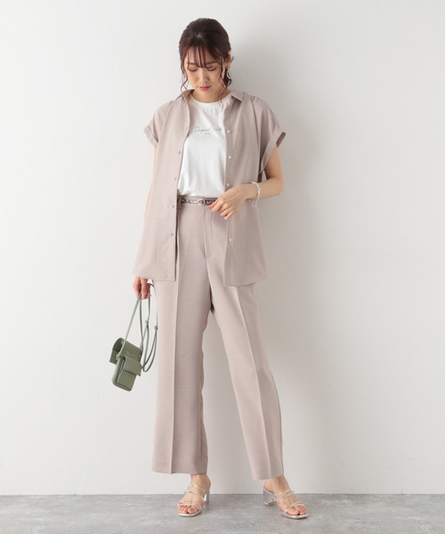 GLOBAL WORK(グローバルワーク)の「リネンライクストレートパンツ/952585(スラックス・レディース・ベージュ/その他/ブラック/アイボリー/グリーン系その他・MEDIUM/LARGE)」の14枚目の写真