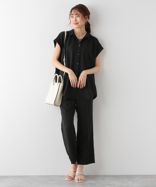 GLOBAL WORK(グローバルワーク)の「リネンライクストレートパンツ/952585(スラックス・レディース・ベージュ/その他/ブラック/アイボリー/グリーン系その他・MEDIUM/LARGE)」の8枚目の写真
