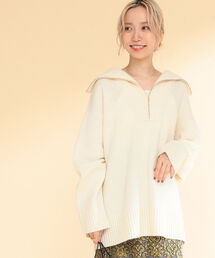 Ray BEAMS | Ray BEAMS / ハーフジップ ポロ ニット(ニット/セーター)