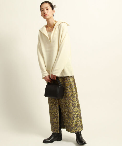 Ray BEAMS(レイビームス)の「Ray BEAMS / ハーフジップ ポロ ニット(ニット/セーター・レディース・オフホワイト/イエロー系その他5・ONE SIZE)」の11枚目の写真