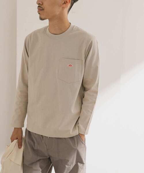 DANTON（ダントン）の「【WEB限定】DANTON　POCKET T-SHIRTS LONG-SLEEVE（Tシャツ/カットソー・メンズ・ホワイト/ボルドー/グレー/ブラック/ベージュ/グリーン・38/40/42）」の5枚目の写真