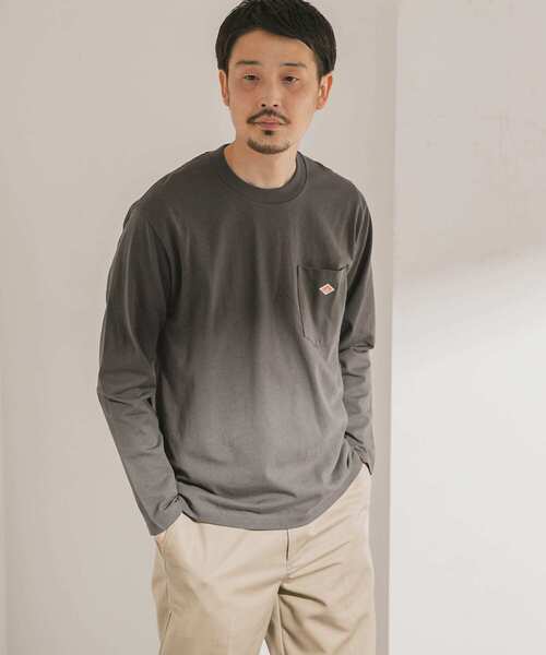 DANTON（ダントン）の「【WEB限定】DANTON　POCKET T-SHIRTS LONG-SLEEVE（Tシャツ/カットソー・メンズ・ホワイト/ボルドー/グレー/ブラック/ベージュ/グリーン・38/40/42）」の4枚目の写真