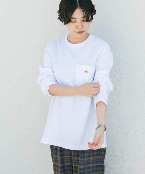 DANTON（ダントン）の「【WEB限定】DANTON　POCKET T-SHIRTS LONG-SLEEVE（Tシャツ/カットソー・メンズ・ホワイト/ボルドー/グレー/ブラック/ベージュ/グリーン・38/40/42）」の2枚目の写真