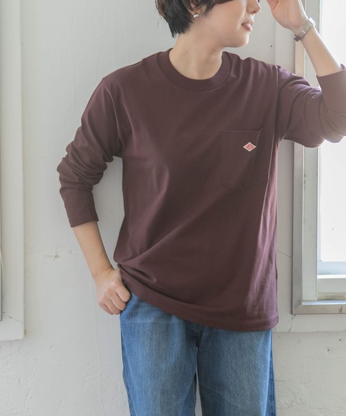 DANTON（ダントン）の「【WEB限定】DANTON　POCKET T-SHIRTS LONG-SLEEVE（Tシャツ/カットソー・メンズ・ホワイト/ボルドー/グレー/ブラック/ベージュ/グリーン・38/40/42）」の6枚目の写真