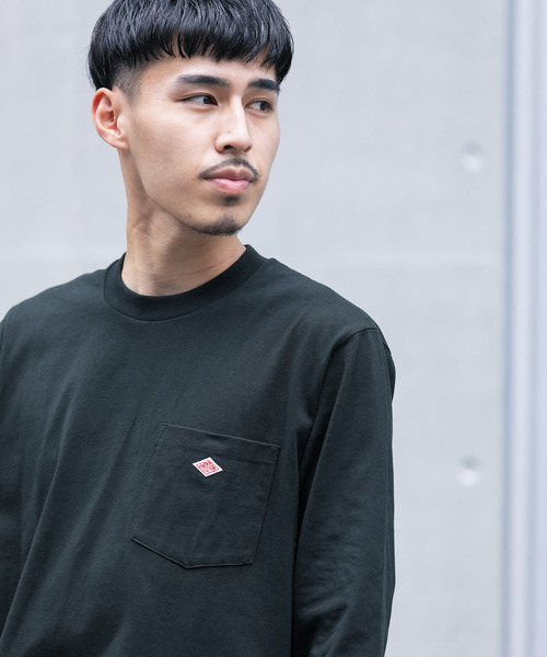 DANTON（ダントン）の「【WEB限定】DANTON　POCKET T-SHIRTS LONG-SLEEVE（Tシャツ/カットソー・メンズ・ホワイト/ボルドー/グレー/ブラック/ベージュ/グリーン・38/40/42）」の3枚目の写真