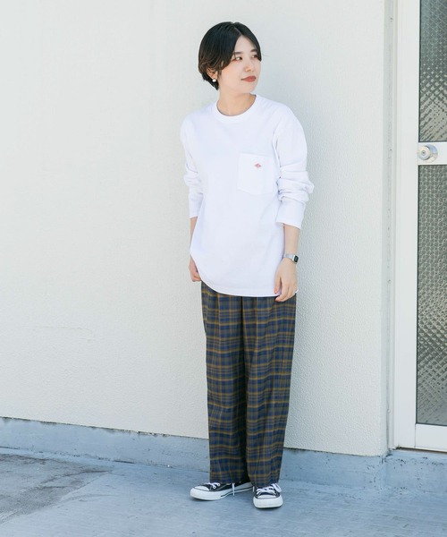 DANTON（ダントン）の「【WEB限定】DANTON　POCKET T-SHIRTS LONG-SLEEVE（Tシャツ/カットソー・メンズ・ホワイト/ボルドー/グレー/ブラック/ベージュ/グリーン・38/40/42）」の21枚目の写真