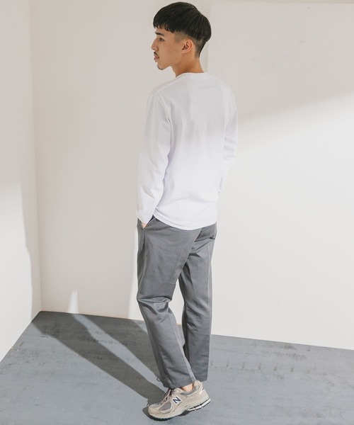 DANTON（ダントン）の「【WEB限定】DANTON　POCKET T-SHIRTS LONG-SLEEVE（Tシャツ/カットソー・メンズ・ホワイト/ボルドー/グレー/ブラック/ベージュ/グリーン・38/40/42）」の9枚目の写真