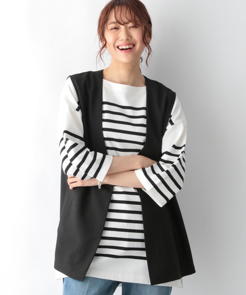 GLOBAL WORK（グローバルワーク）の「リネンライクジレ/954811（ニット/セーター・レディース・アイボリー/キャメル/ブラック・FREE）」の9枚目の写真