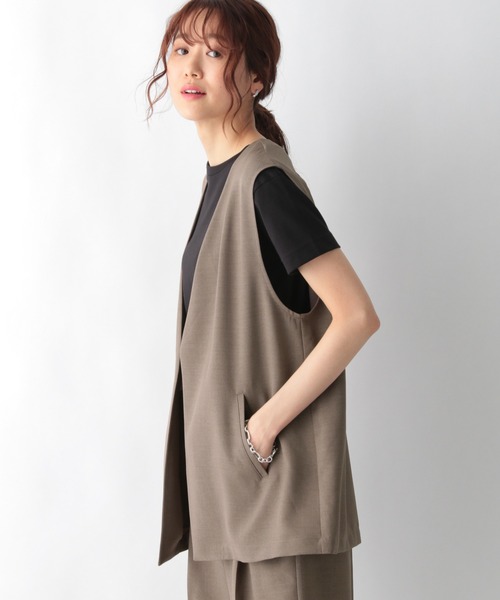 GLOBAL WORK（グローバルワーク）の「リネンライクジレ/954811（ニット/セーター・レディース・アイボリー/キャメル/ブラック・FREE）」の7枚目の写真