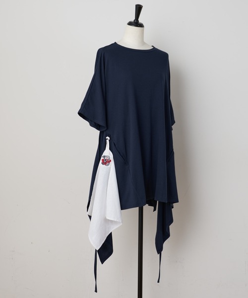 BEARDSLEY（ビアズリー）の「フキン付２WAYカットソー（Tシャツ/カットソー・レディース・ホワイト/ネイビー・FREE）」の14枚目の写真