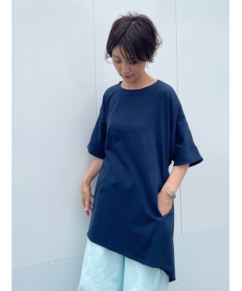 BEARDSLEY（ビアズリー）の「フキン付２WAYカットソー（Tシャツ/カットソー・レディース・ホワイト/ネイビー・FREE）」の6枚目の写真