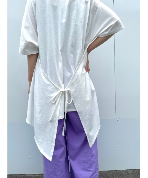 BEARDSLEY（ビアズリー）の「フキン付２WAYカットソー（Tシャツ/カットソー・レディース・ホワイト/ネイビー・FREE）」の5枚目の写真