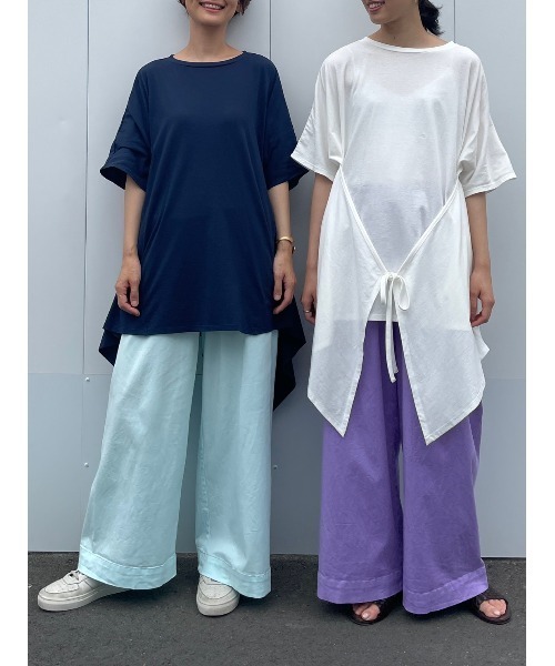 BEARDSLEY（ビアズリー）の「フキン付２WAYカットソー（Tシャツ/カットソー・レディース・ホワイト/ネイビー・FREE）」の16枚目の写真