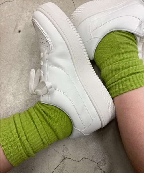 WEGO(ウィゴー)の「WEGO/底パイルカラーリブソックス(ソックス/靴下・レディース・ホワイト/ブラック/ベージュ/パープル/ブラウン/オフホワイト/オレンジ/グリーン系その他/ブルー/グリーン/ピンク/マスタード/ダークグリーン/ライム/その他1/フューシャピンク・23-25cm)」の7枚目の写真