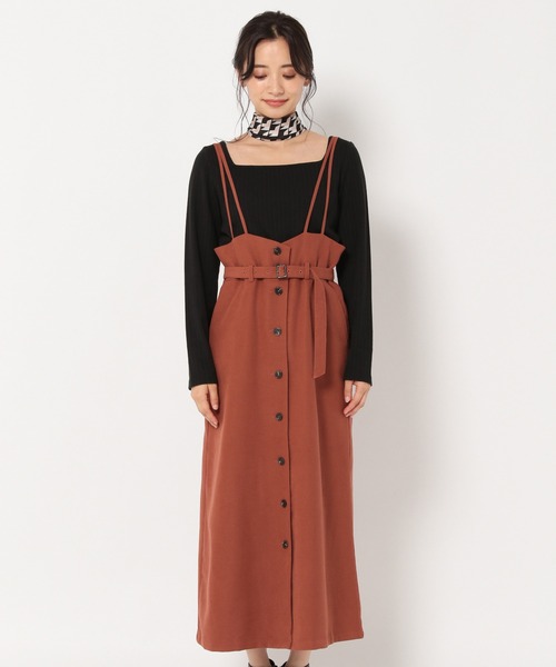 mysty woman（ミスティウーマン）の「【11/12めざましテレビ紹介】脚長効果のあるハイウエストシルエット　アソート前ボタンサス付きスカート 216808（スカート・レディース・アイボリー/イエロー系/レッド系/チャコールグレー/ブラウン系・FREE）」の6枚目の写真