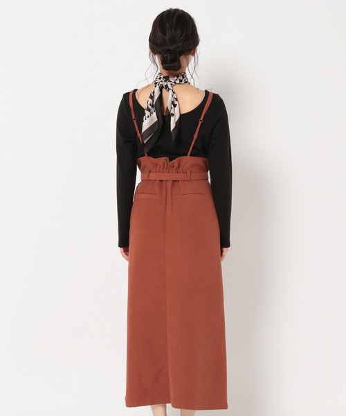 mysty woman（ミスティウーマン）の「【11/12めざましテレビ紹介】脚長効果のあるハイウエストシルエット　アソート前ボタンサス付きスカート 216808（スカート・レディース・アイボリー/イエロー系/レッド系/チャコールグレー/ブラウン系・FREE）」の12枚目の写真