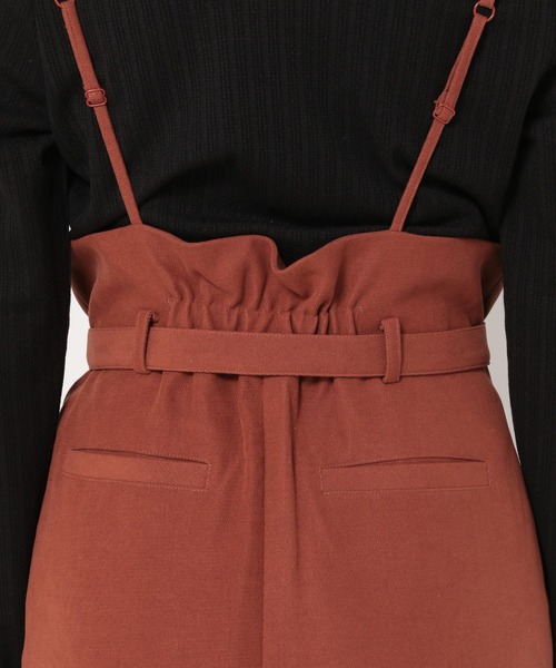 mysty woman（ミスティウーマン）の「【11/12めざましテレビ紹介】脚長効果のあるハイウエストシルエット　アソート前ボタンサス付きスカート 216808（スカート・レディース・アイボリー/イエロー系/レッド系/チャコールグレー/ブラウン系・FREE）」の7枚目の写真