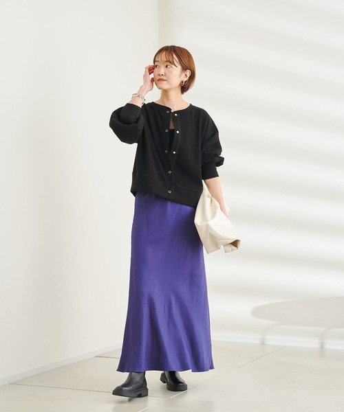 DouDou(ドゥドゥ)の「ステッチ入りボリュームスリーブカーディガン(カーディガン/ボレロ・レディース・アイボリー/ブラック・FREE)」の17枚目の写真