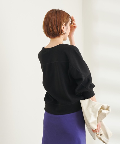 DouDou(ドゥドゥ)の「ステッチ入りボリュームスリーブカーディガン(カーディガン/ボレロ・レディース・アイボリー/ブラック・FREE)」の6枚目の写真