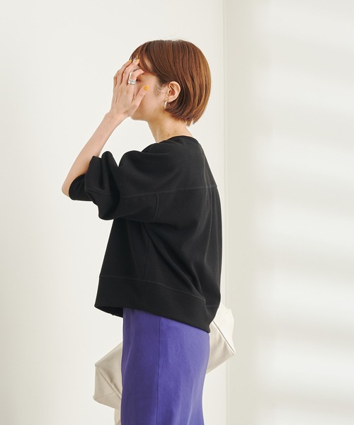 DouDou(ドゥドゥ)の「ステッチ入りボリュームスリーブカーディガン(カーディガン/ボレロ・レディース・アイボリー/ブラック・FREE)」の18枚目の写真