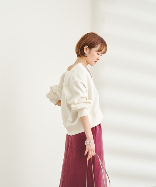 DouDou(ドゥドゥ)の「ステッチ入りボリュームスリーブカーディガン(カーディガン/ボレロ・レディース・アイボリー/ブラック・FREE)」の8枚目の写真