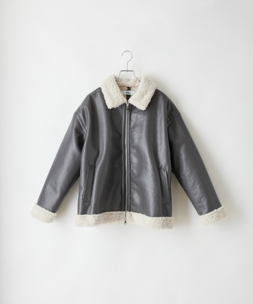 セール】合皮 オーバーB3ジャケット（ブルゾン）｜Loose/ルース