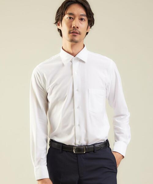 WORK TRIP OUTFITS GREEN LABEL RELAXING(ワークトリップアウトフィッツグリーンレーベル リラクシング)の「<WORK TRIP OUTFITS GREEN LABEL RELAXING>TCシャンブレーツイル スリム ワイドカラー ドレスシャツ(ビジネスシャツ・メンズ・ライトブルー/ネイビー/ホワイト・L/M/XL/S)」の2枚目の写真