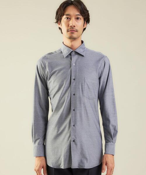 WORK TRIP OUTFITS GREEN LABEL RELAXING(ワークトリップアウトフィッツグリーンレーベル リラクシング)の「<WORK TRIP OUTFITS GREEN LABEL RELAXING>TCシャンブレーツイル スリム ワイドカラー ドレスシャツ(ビジネスシャツ・メンズ・ライトブルー/ネイビー/ホワイト・L/M/XL/S)」の5枚目の写真