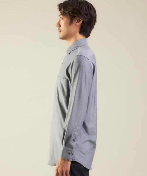 WORK TRIP OUTFITS GREEN LABEL RELAXING(ワークトリップアウトフィッツグリーンレーベル リラクシング)の「<WORK TRIP OUTFITS GREEN LABEL RELAXING>TCシャンブレーツイル スリム ワイドカラー ドレスシャツ(ビジネスシャツ・メンズ・ライトブルー/ネイビー/ホワイト・L/M/XL/S)」の6枚目の写真