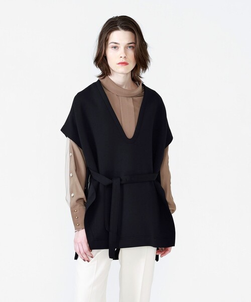 LOVELESS(ラブレス)の「ディープVネック オーバーベスト(ベスト・レディース・ブラック/グリーン・36)」の2枚目の写真