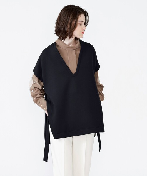 LOVELESS(ラブレス)の「ディープVネック オーバーベスト(ベスト・レディース・ブラック/グリーン・36)」の14枚目の写真