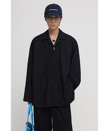 【MASONPRINCE】Oversized open collar striped shirt CS2085