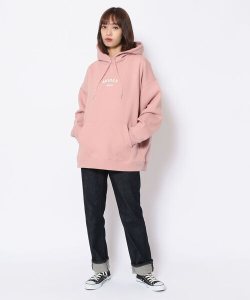 AVIREX MILKFED コラボ パーカー ベージュ ワッペン【美品】 MILKFED.（ミルクフェド）の「【AVIREX × MILKFED.】プルオーバー