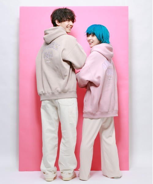 MILKFED.（ミルクフェド）の「【AVIREX × MILKFED.】プルオーバー パーカー / PULLOVER PARKA / アヴィレックス / ミルクフェド（パーカー・レディース・ブラック/ベージュ/ピンク・FREE）」の6枚目の写真