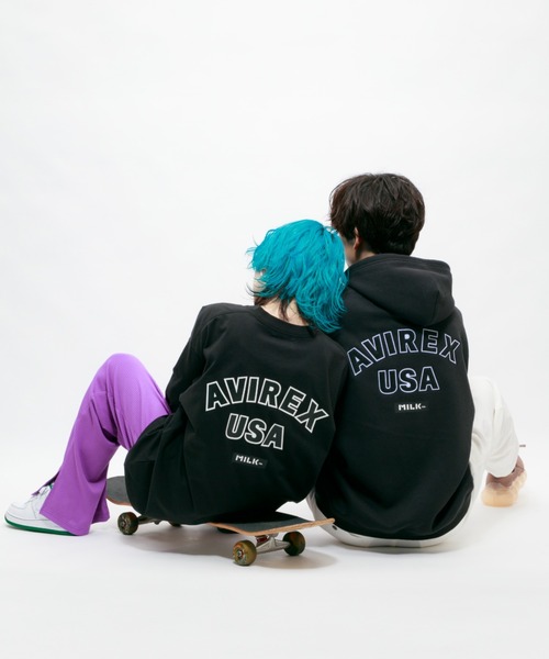 MILKFED.（ミルクフェド）の「【AVIREX × MILKFED.】プルオーバー パーカー / PULLOVER PARKA / アヴィレックス / ミルクフェド（パーカー・レディース・ブラック/ベージュ/ピンク・FREE）」の10枚目の写真