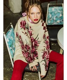 jouetie | チェッカーフラワージャカードニット(ニット/セーター)