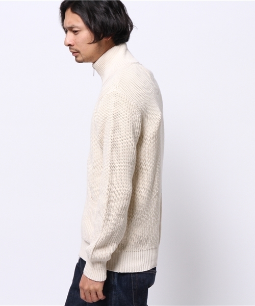 OUTLET（アウトレット）の「【WHO'S WHO gallery】POPスタンドZIPカーデ（カーディガン/ボレロ・メンズ・グレー/アイボリー/マスタード/ネイビー・LARGE/MEDIUM）」の12枚目の写真