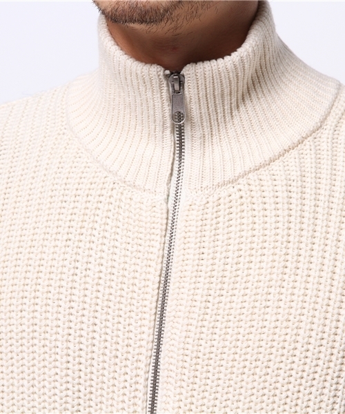 OUTLET（アウトレット）の「【WHO'S WHO gallery】POPスタンドZIPカーデ（カーディガン/ボレロ・メンズ・グレー/アイボリー/マスタード/ネイビー・LARGE/MEDIUM）」の15枚目の写真