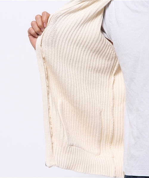 OUTLET（アウトレット）の「【WHO'S WHO gallery】POPスタンドZIPカーデ（カーディガン/ボレロ・メンズ・グレー/アイボリー/マスタード/ネイビー・LARGE/MEDIUM）」の9枚目の写真