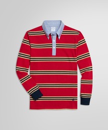 BROOKS BROTHERS | コットンジャージー BB#1ストライプ ラグビーシャツ(ポロシャツ)