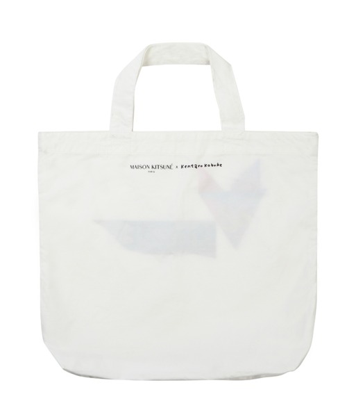 Maison Kitsune（メゾンキツネ）の「WOODEN FOX PRINT ECO BAG（エコバッグ/サブバッグ・メンズ・キナリ/ホワイト・U）」の3枚目の写真