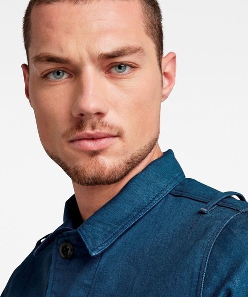 G-STAR（ジースター）の「UTILITY FLAP POCKET JACKET/デニムジャケット/ミリタリー（デニムジャケット・メンズ・ダークインディゴブルー・X-SMALL/MEDIUM/SMALL/X-LARGE/LARGE）」の10枚目の写真