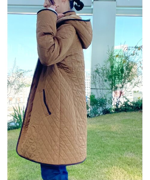 SHOO・LA・RUE（シューラルー）の「◆蓄熱保温中綿入りダイヤ柄ライトキルトコート（その他アウター・レディース・ベージュ/ブラック系7/ネイビー系3/こしょう色系5/グレー系3/オリーブ系3・02/03/04/05）」の14枚目の写真