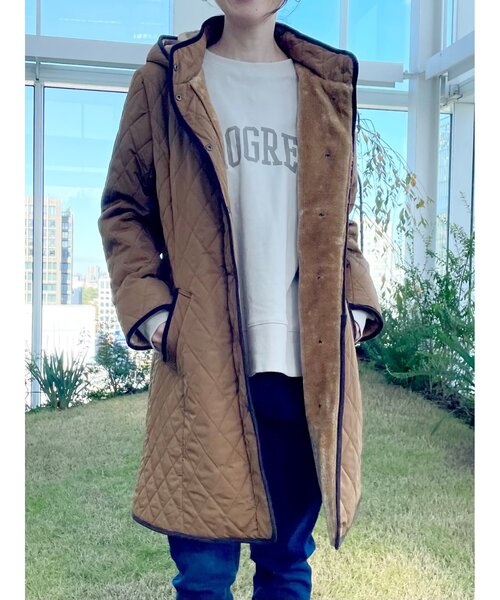 SHOO・LA・RUE（シューラルー）の「◆蓄熱保温中綿入りダイヤ柄ライトキルトコート（その他アウター・レディース・ベージュ/ブラック系7/ネイビー系3/こしょう色系5/グレー系3/オリーブ系3・02/03/04/05）」の16枚目の写真