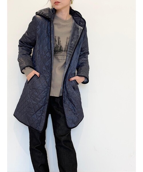 SHOO・LA・RUE（シューラルー）の「◆蓄熱保温中綿入りダイヤ柄ライトキルトコート（その他アウター・レディース・ベージュ/ブラック系7/ネイビー系3/こしょう色系5/グレー系3/オリーブ系3・02/03/04/05）」の20枚目の写真